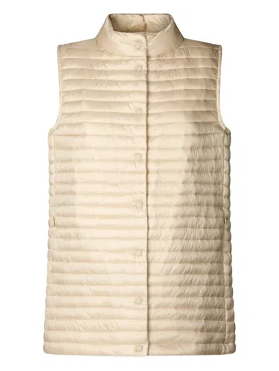 Save The Duck Quilted Sleeveless Gilet In Neutral
