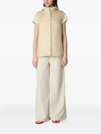 Save The Duck Quilted Sleeveless Gilet In Neutral