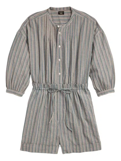 Rrl Saige Striped Playsuit In Gray