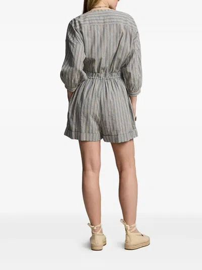 Rrl Saige Striped Playsuit In Gray