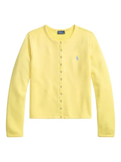 Polo Ralph Lauren Press-stud Long-sleeve Cardigan In Yellow