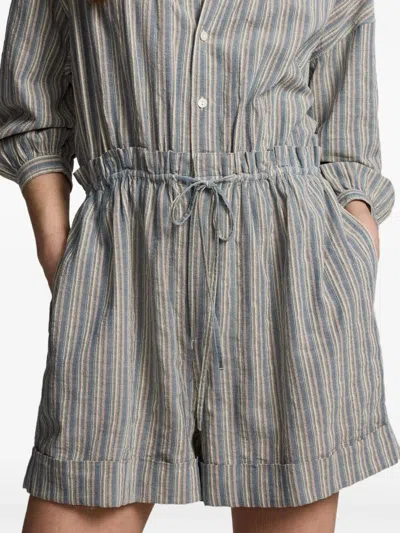 Rrl Saige Striped Playsuit In Gray