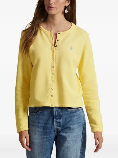 Polo Ralph Lauren Press-stud Long-sleeve Cardigan In Yellow