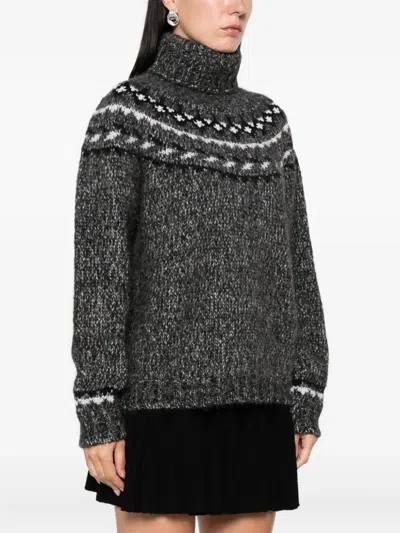 P.a.r.o.s.h Parosh Grey Alpaca Blend Sweaters In Gray