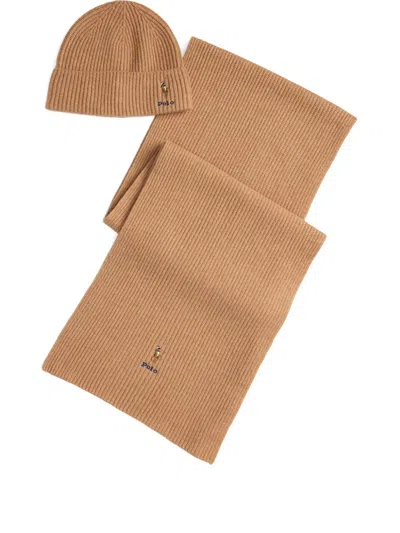 Polo Ralph Lauren Ribbed Beanie And Scarf Set