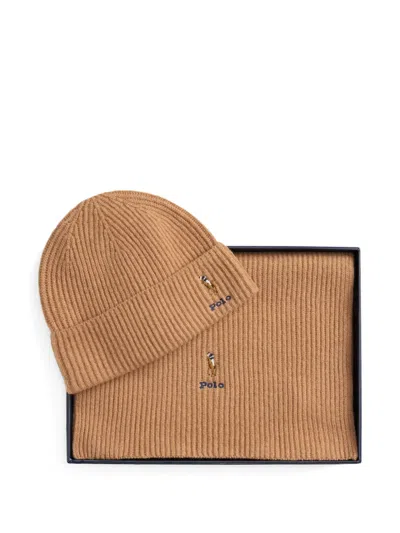 Polo Ralph Lauren Ribbed Beanie And Scarf Set