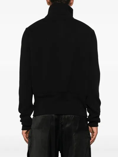 Rick Owens Mens Black Bauhaus Long-sleeve Cotton-jersey Zipped Sweatshirt In Black