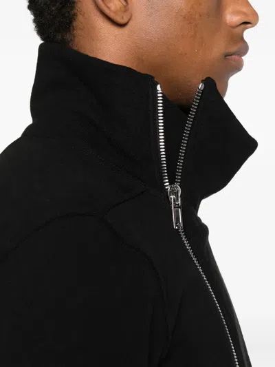Rick Owens Mens Black Bauhaus Long-sleeve Cotton-jersey Zipped Sweatshirt In Black