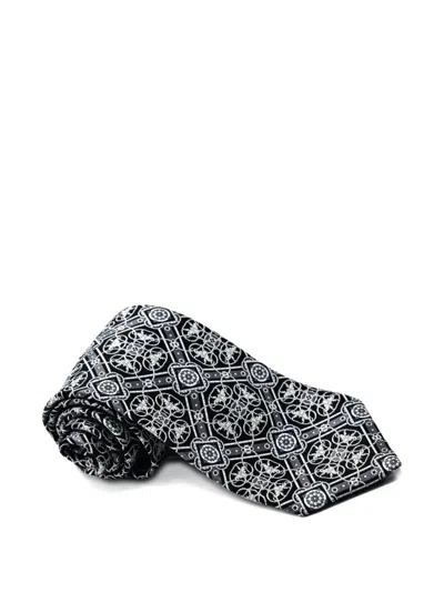 Stefano Ricci Patterned Silk Tie In Black