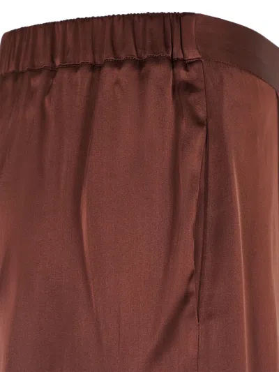 Roberto Collina Wide-leg Trousers With Smooth Finish In Brown