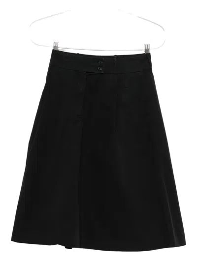 Apc Pleated Cotton Midi Skirt In Black
