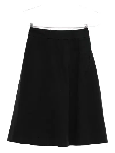Apc Pleated Cotton Midi Skirt In Black