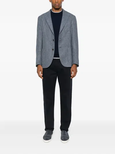 Eleventy Two-button Patch-pocket Blazer In Gray