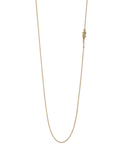 Bibi Van Der Velden 18k Yellow Gold Alligator Chain Necklace In Gray