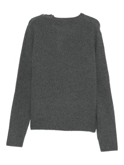 Extreme Cashmere You Ribbed Knit Sweater In Gray
