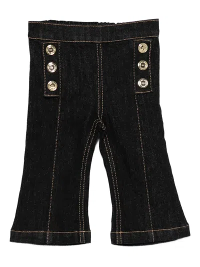 Elisabetta Franchi La Mia Bambina Button-detail Jeans In Black