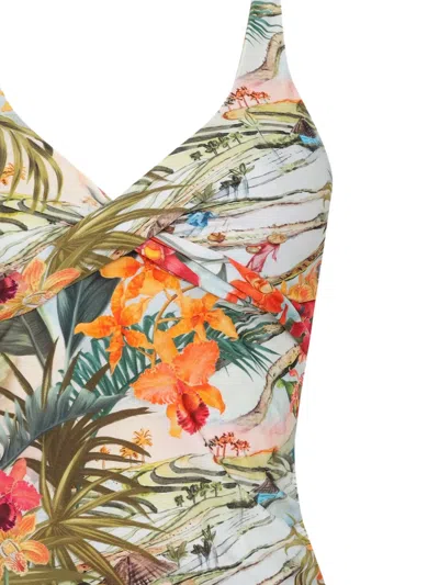 Lygia & Nanny Bruma Tropical-print Drawstring Tankini