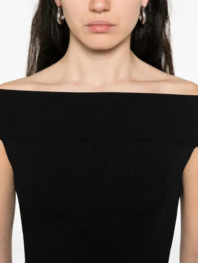 Givenchy Off-shoulder Ribbed Top In Black