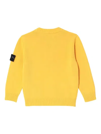 Stone Island Yellow Cotton Jumper In Yellow