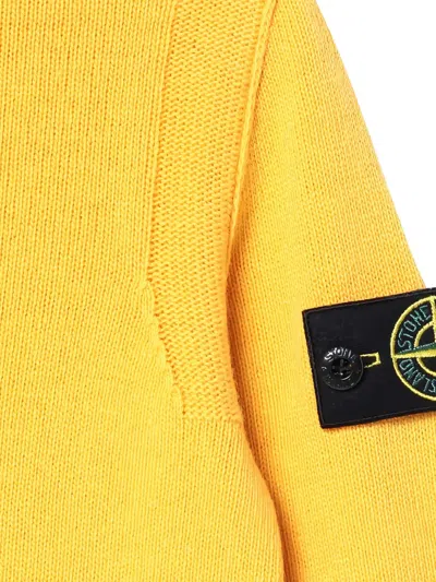 Stone Island Yellow Cotton Jumper In Yellow