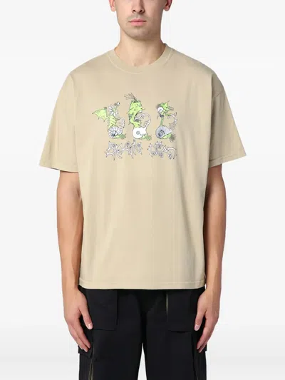 Brain Dead Graphic-print Crew-neck T-shirt In Nude