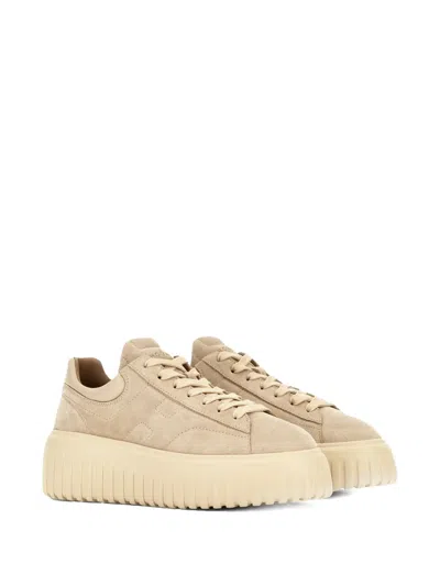 Hogan Low Top Platform Sole Sneakers In Neutral