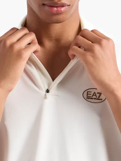 Ea7 Golf Pro Polo Shirt In Ventus7 Technical Fabric In White