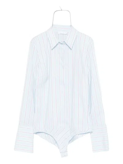 Patrizia Pepe Striped Cotton Bodysuit In White