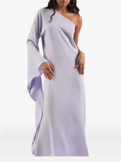 Taller Marmo One-shoulder Draped Maxi Dress In Purple
