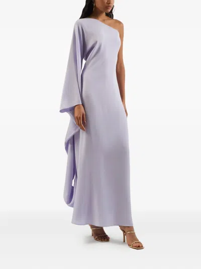 Taller Marmo One-shoulder Draped Maxi Dress In Purple