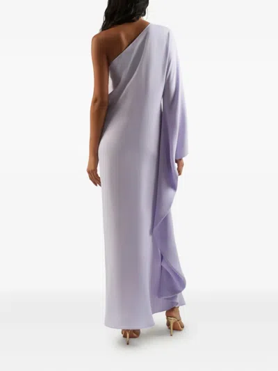 Taller Marmo One-shoulder Draped Maxi Dress In Purple