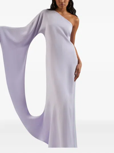 Taller Marmo One-shoulder Draped Maxi Dress In Purple
