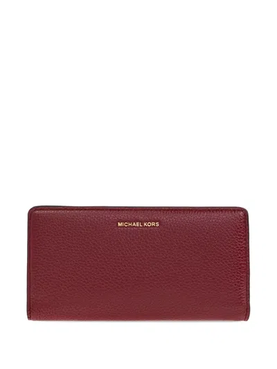 Michael Michael Kors Leather Zip-around Wallet In Brown