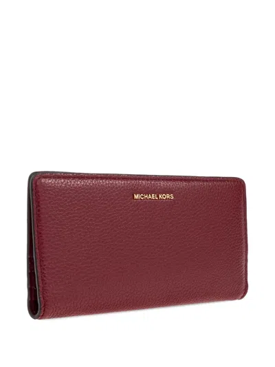 Michael Michael Kors Leather Zip-around Wallet In Brown