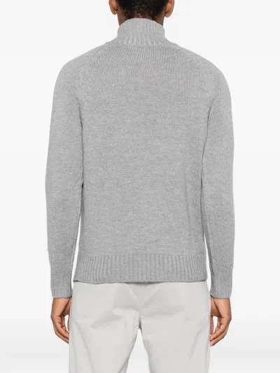 Eleventy High-neck Raglan-sleeve Sweater In Gray