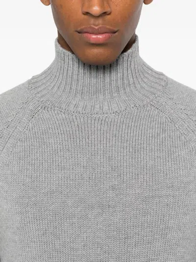 Eleventy High-neck Raglan-sleeve Sweater In Gray