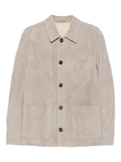 Eleventy Button-fastening Patch-pocket Jacket In Neutral