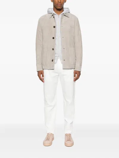 Eleventy Button-fastening Patch-pocket Jacket In Neutral