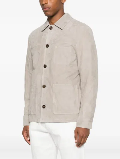 Eleventy Button-fastening Patch-pocket Jacket In Neutral