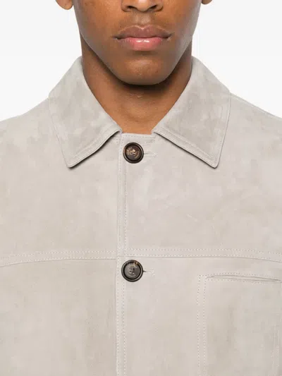 Eleventy Button-fastening Patch-pocket Jacket In Neutral