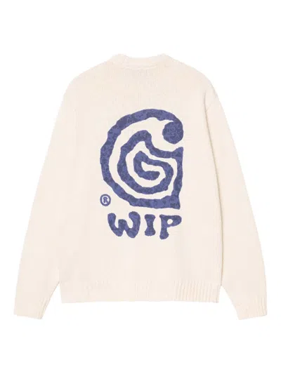 Carhartt Mens Natural Helix Graphic-print Knitted Sweater In Brown
