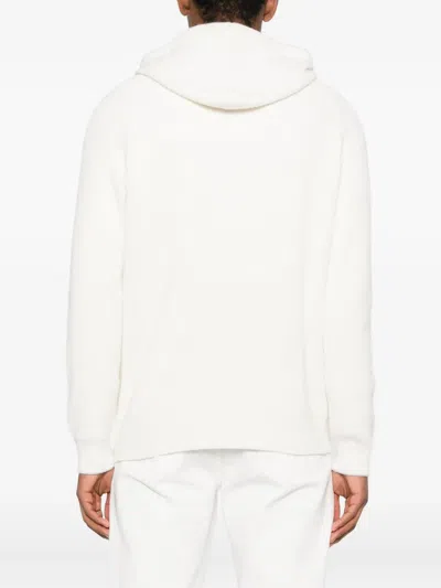 Brunello Cucinelli Cashmere Knit Sweatshirt With Hood In White