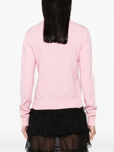 N°21 Button-fastening Logo-patch Cardigan In Pink
