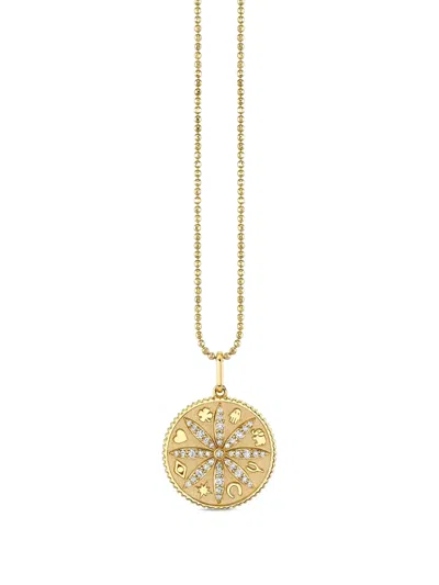 Sydney Evan 14k Yellow Gold Small Sand Dollar Diamond Pendant Charm In Gold