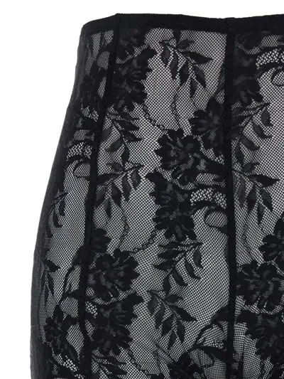 Norma Kamali Floral-lace Trousers In Black