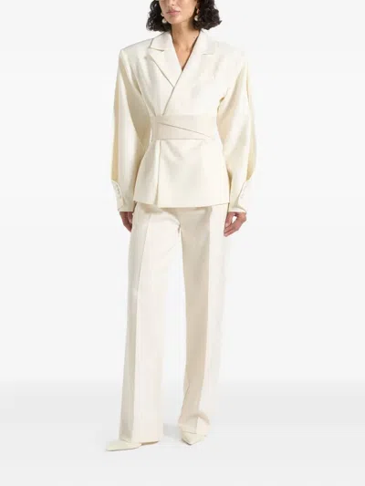 Manière De Voir Twist-sleeve Belted Blazer