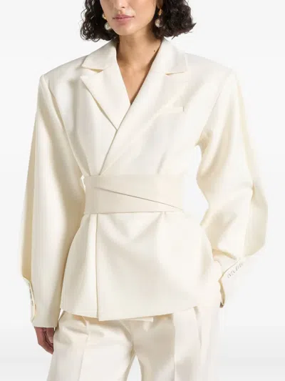 Manière De Voir Twist-sleeve Belted Blazer