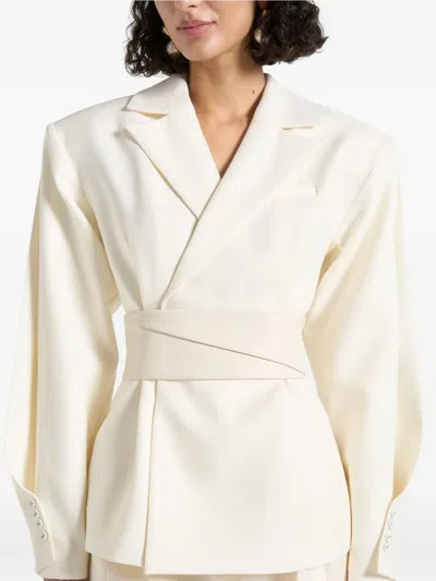 Manière De Voir Twist-sleeve Belted Blazer