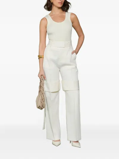 Manière De Voir Belted Knee-strap Trousers