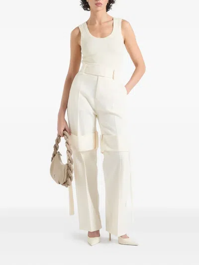 Manière De Voir Belted Knee-strap Trousers